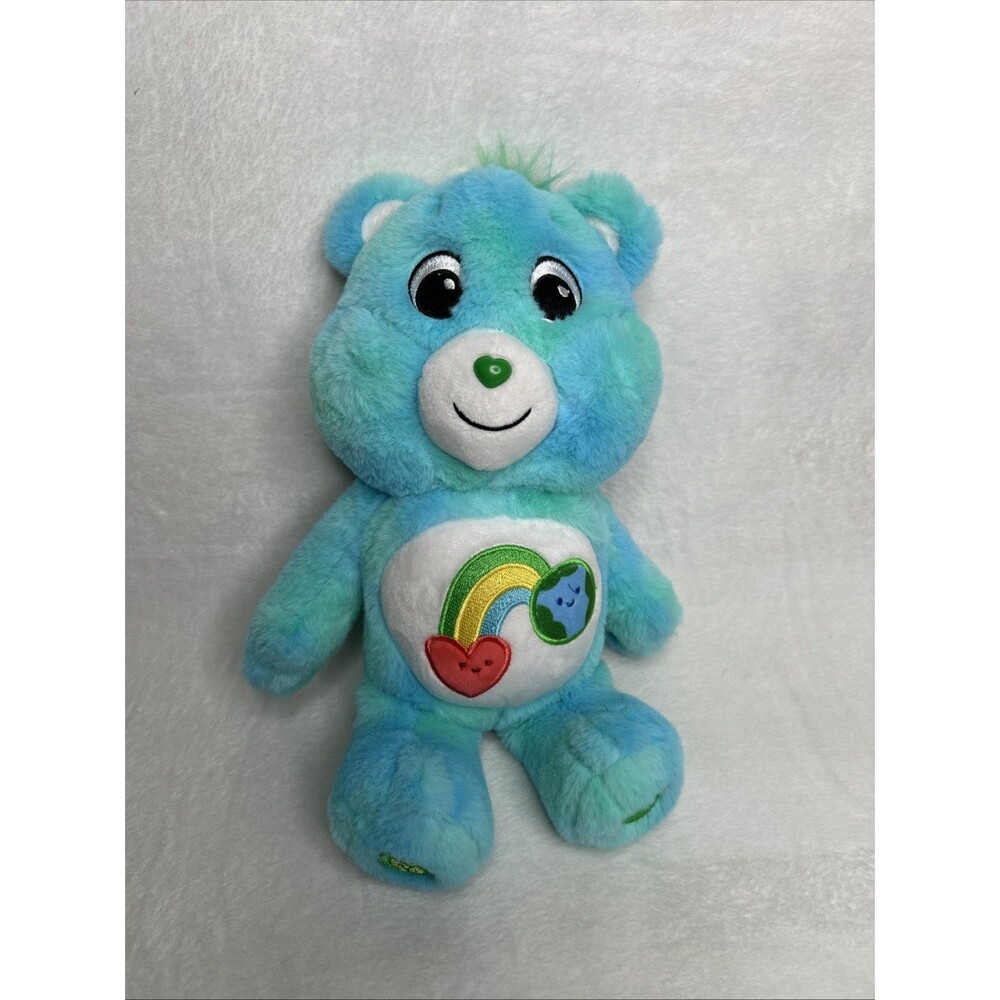 Care Bears I Care Bear Love the Earth 14" Plush Green Blue Tie Dye Stuffed Toy